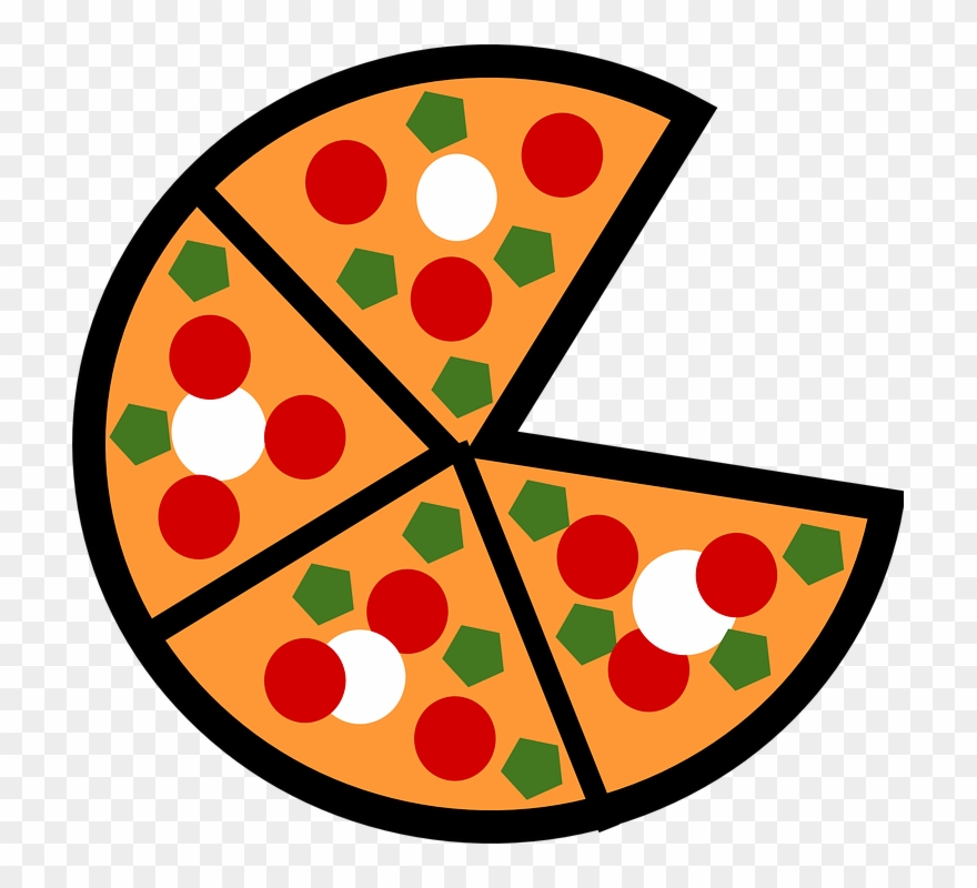 Whole Pizza Clipart Black And White Pizza Slices