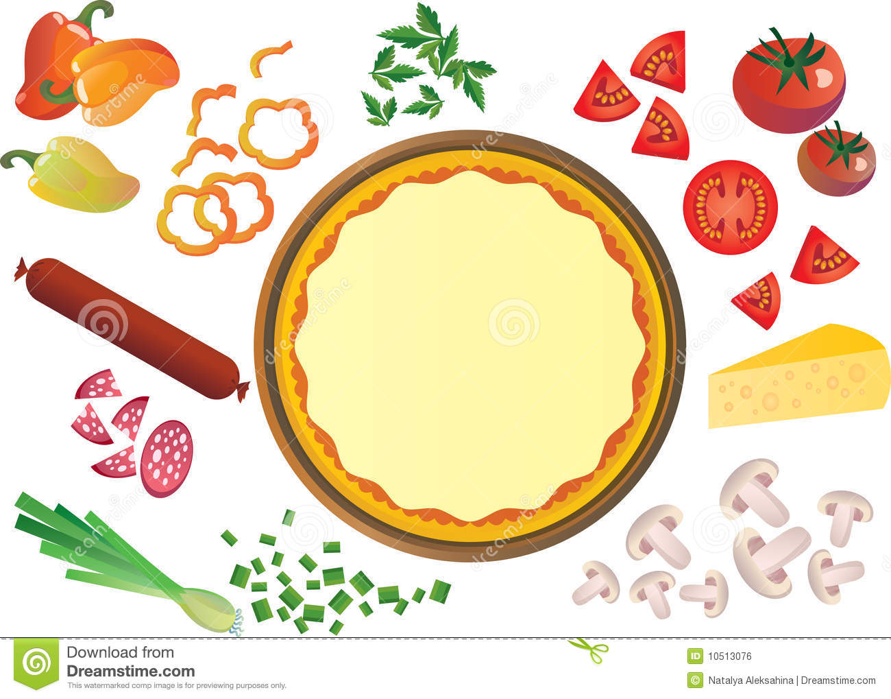 pizza ingredients clipart