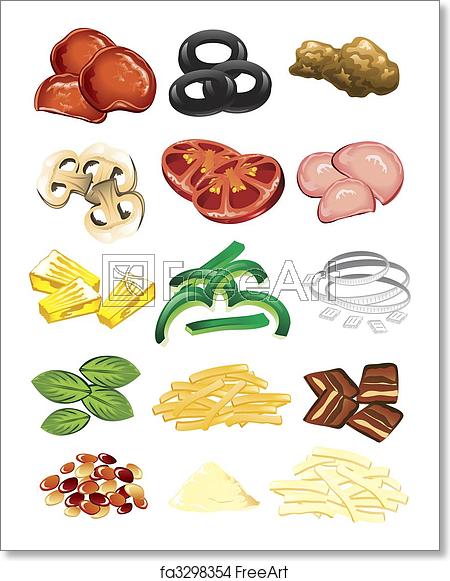 Free art print of Pizza toppings