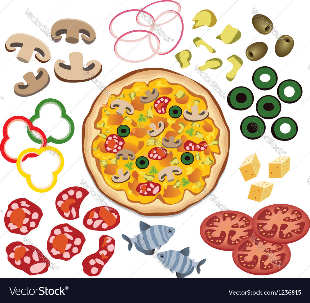 Pizza and ingredients