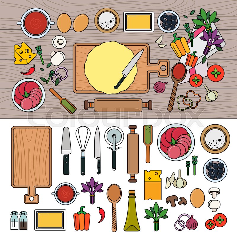 pizza ingredients clipart board