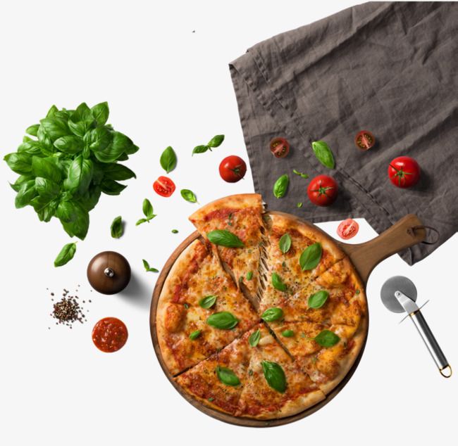 Pizza Next To The Tablecloth, Food, Pizza, Ingredients PNG