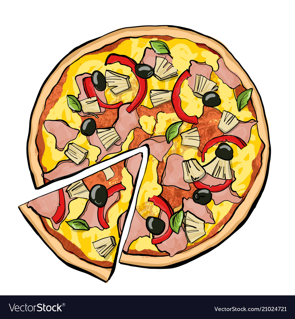 Пицца в мультяшном стиле
