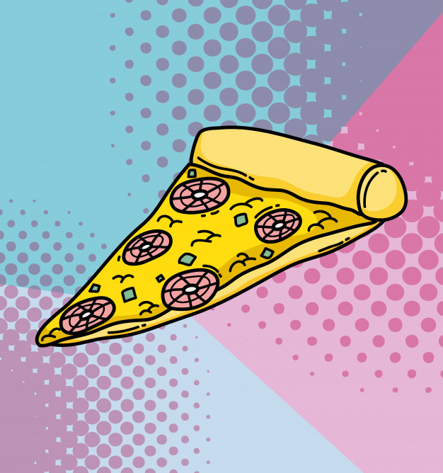 Pop art pizza fast food vector illustration graphic design