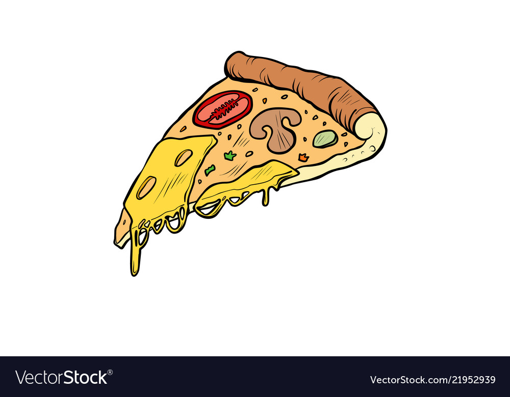 Pop art piece of pizza