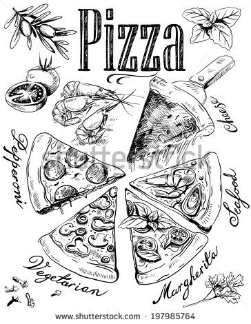 Pizza Ingredients Stock Vectors