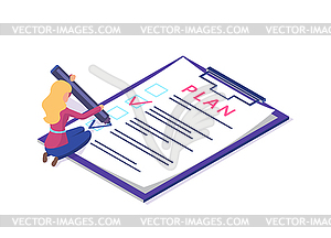 Plan Document Checklist, Woman Writing Planning
