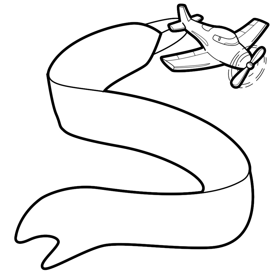 Best Airplane with Banner Clipart