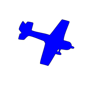 plane clipart blue