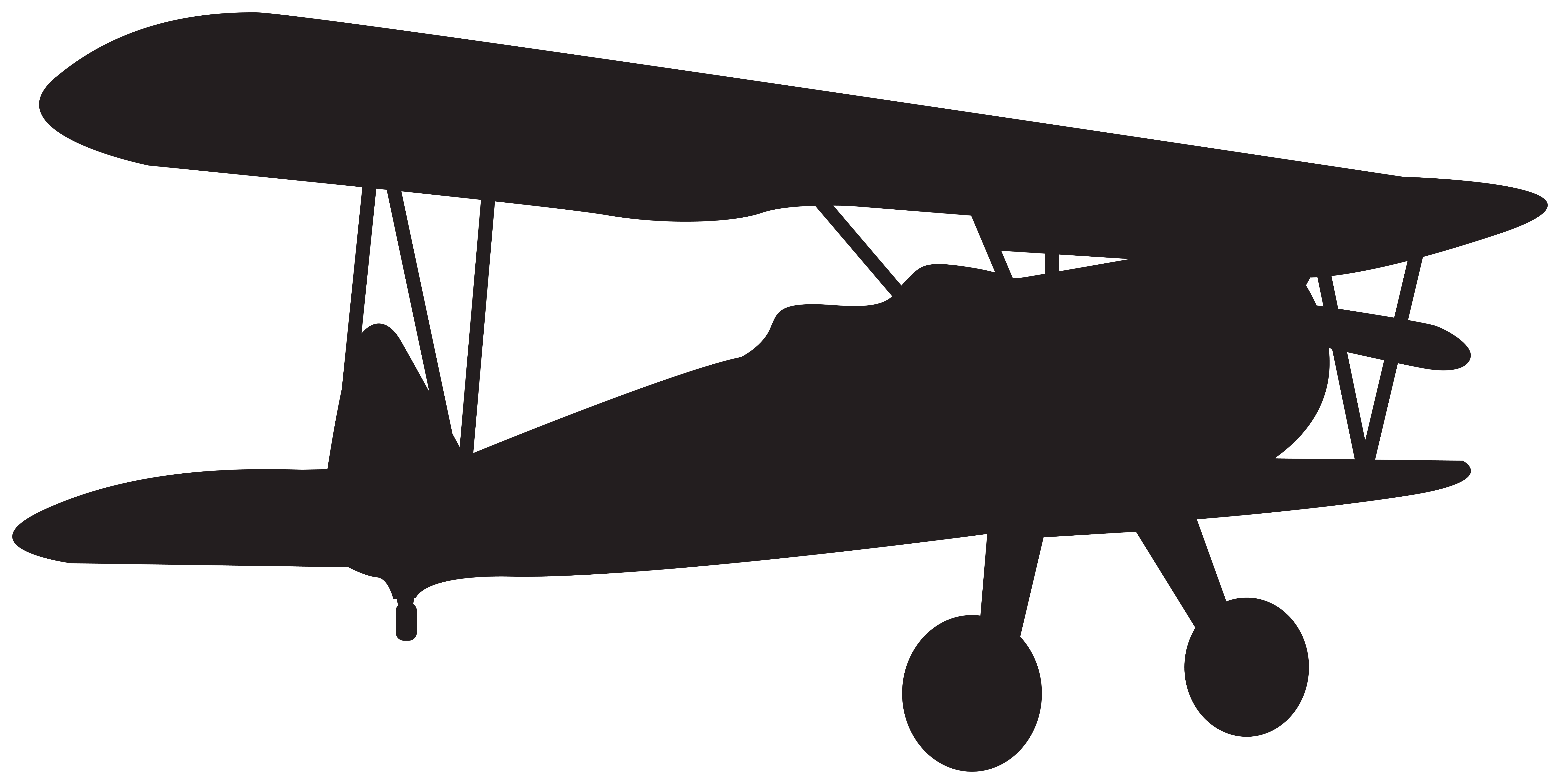 Small Plane Silhouette Clip Art Image