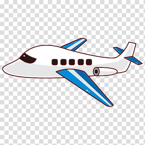 White and blue airplane illustration, Airplane Cartoon