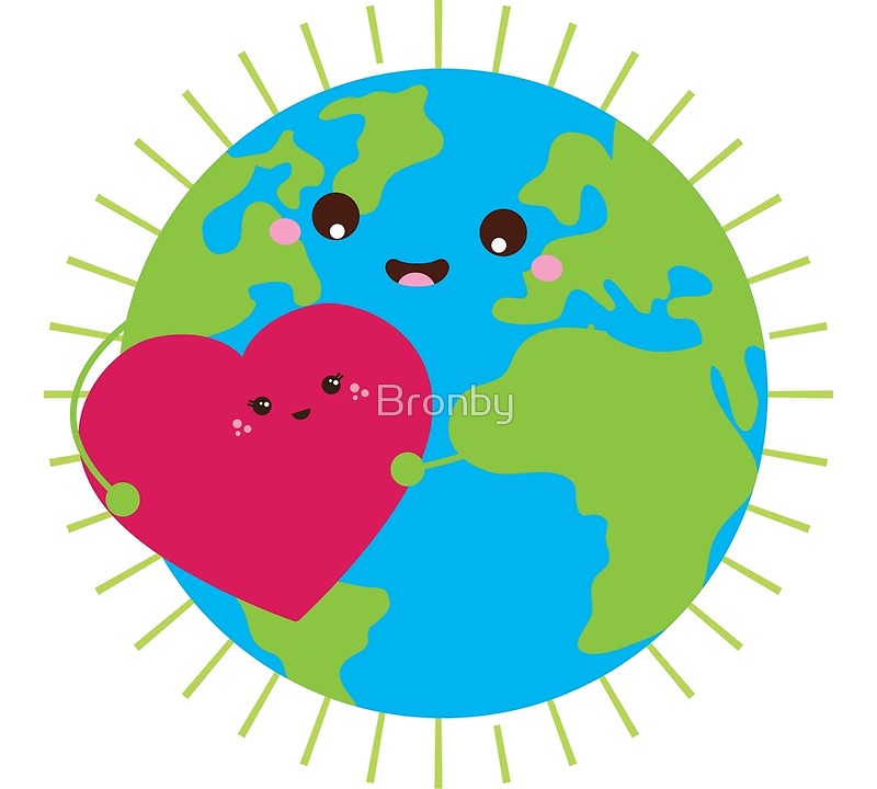 Cute Love Heart Planet Earth Day Tshirts Kids