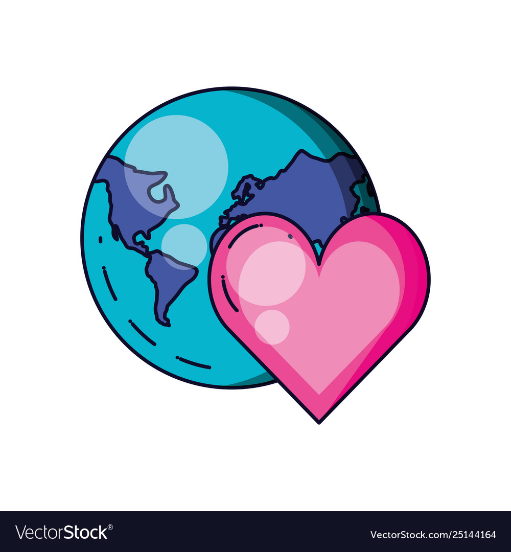 Heart love with planet earth