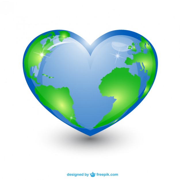 Heart shape planet earth Vector