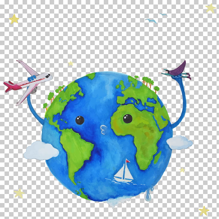 Earth Euclidean Adobe Illustrator, Earth Day Watercolor