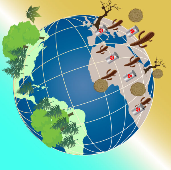 Clip art of polluted earth