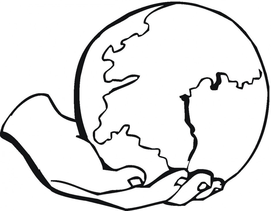Planet earth clipart black and white