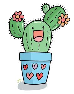 Happy cactus clipart.