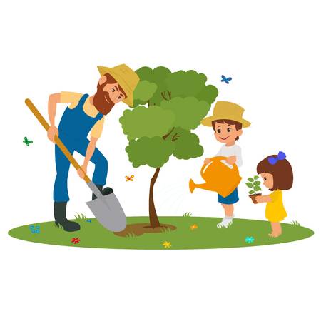 Clipart planting trees