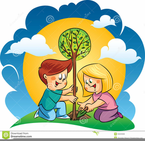 Planting trees clipart.