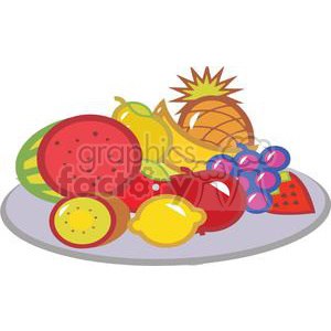 Plate Of Fruits clipart