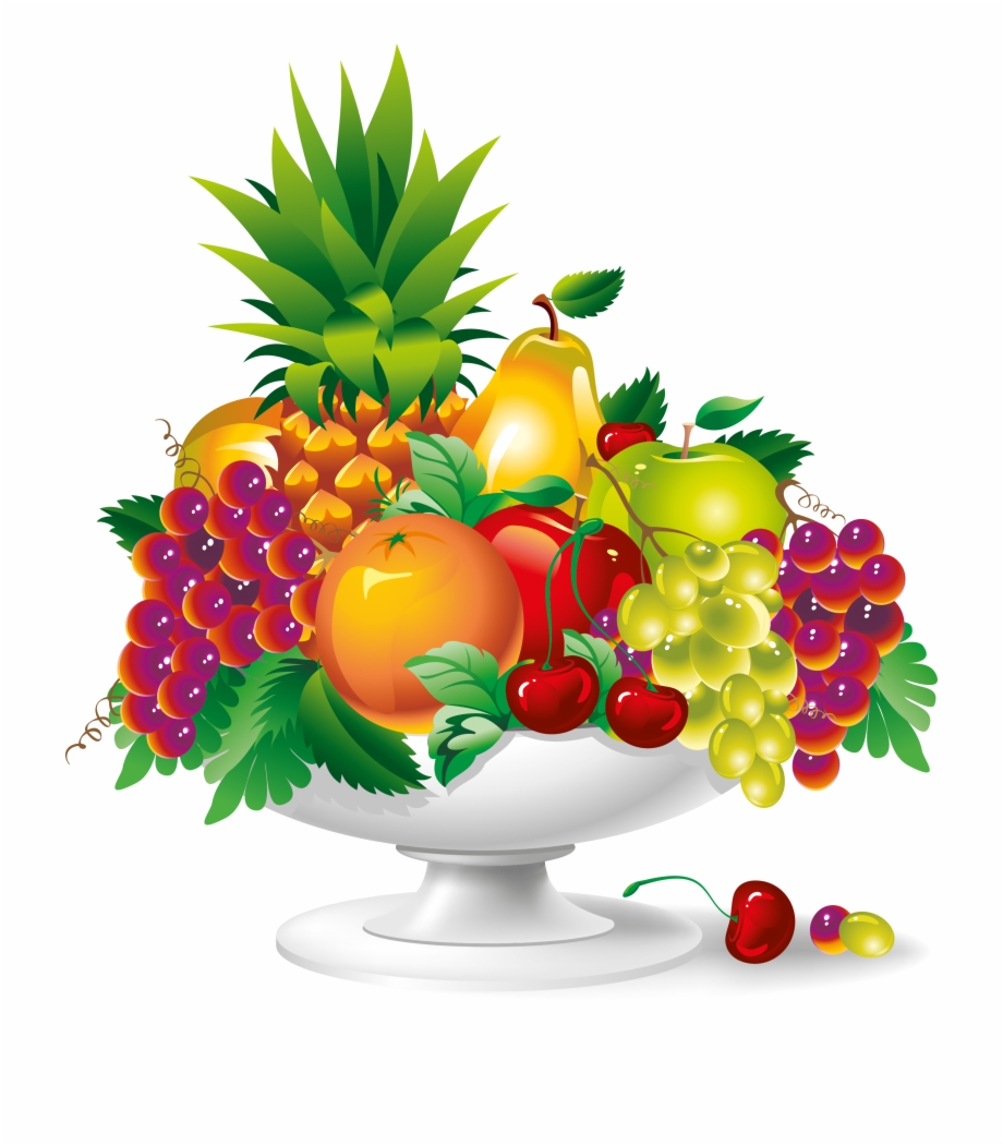 Fruit plate vector.
