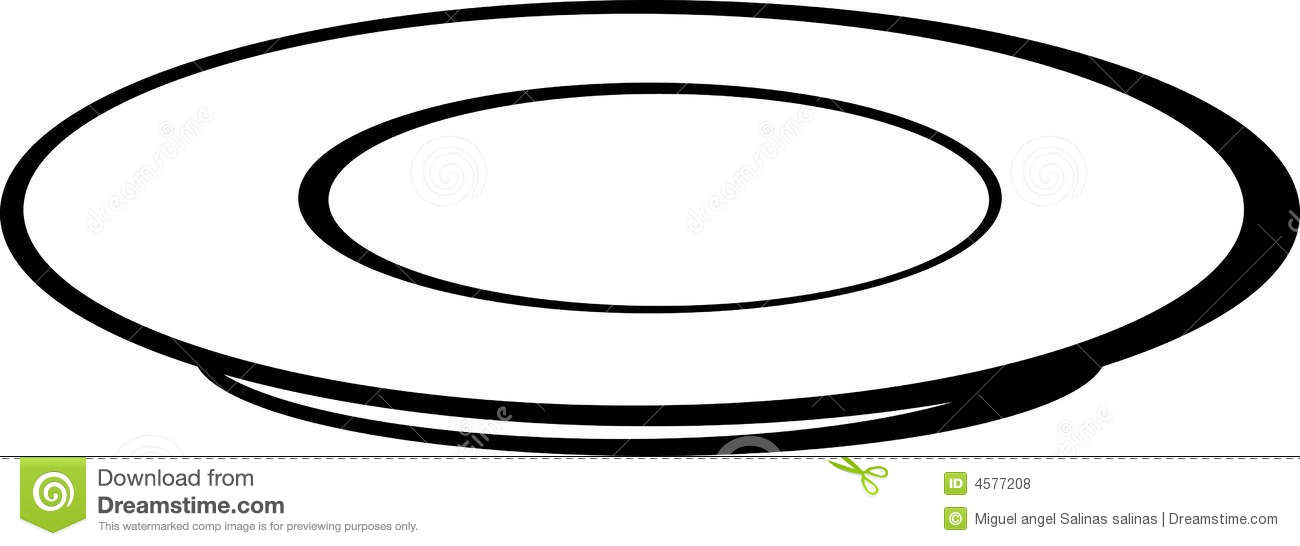 Oval plate clipart.