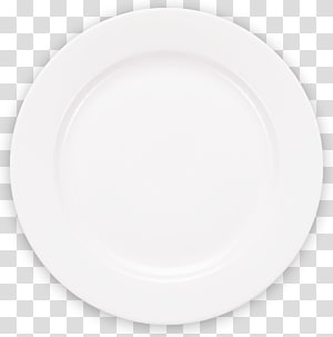Empty white plate transparent background PNG clipart