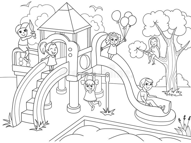Childrens playground coloring.