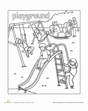 Playground Coloring Page