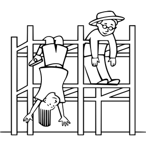 Kids on a Jungle Gym clipart, cliparts of Kids on a Jungle