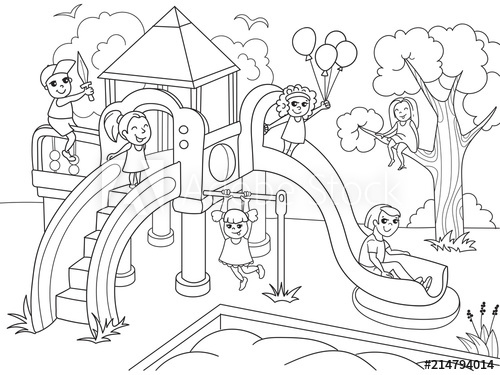 Childrens playground coloring