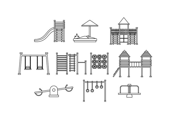 playground clipart black and white vector