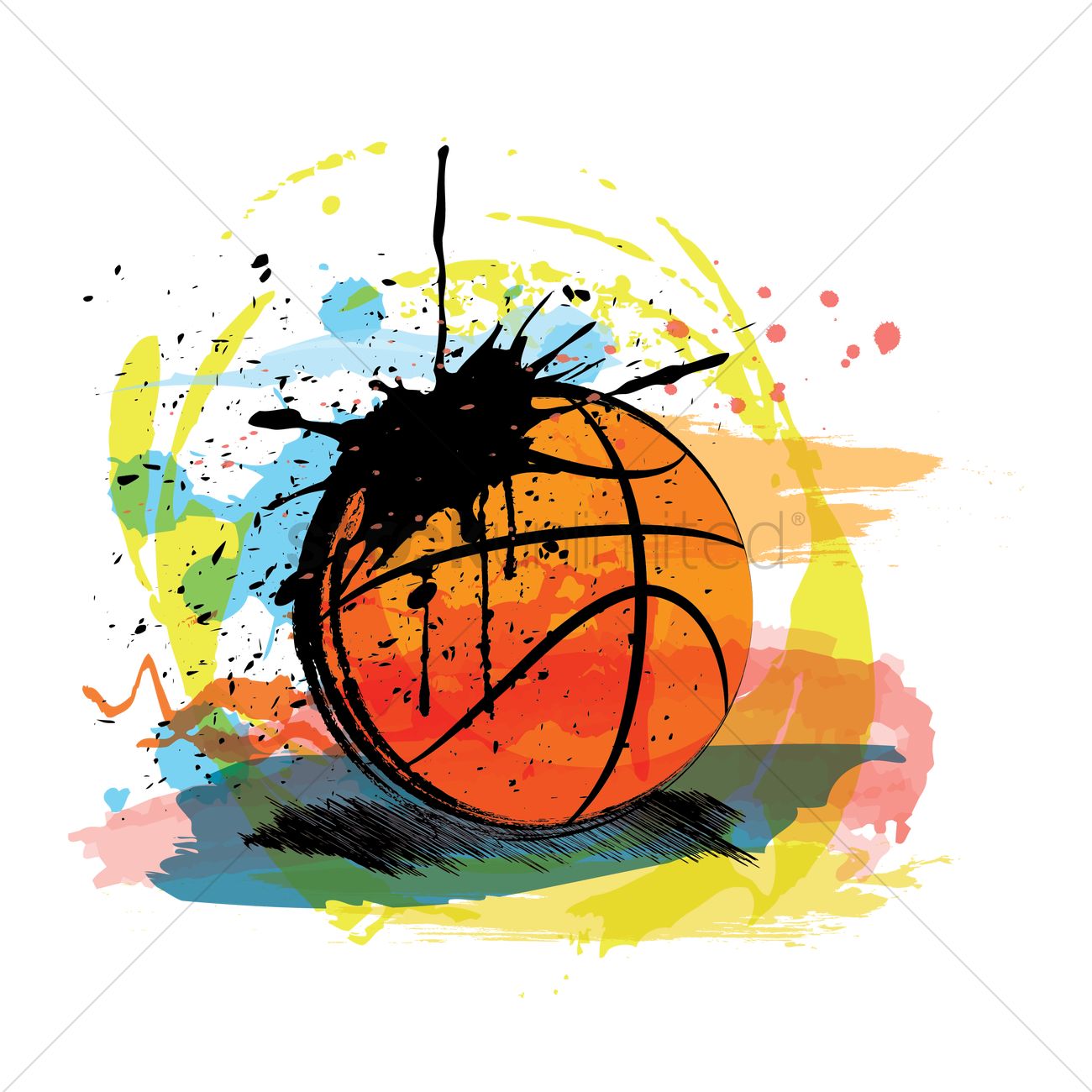 Basketball abstract cliparts.