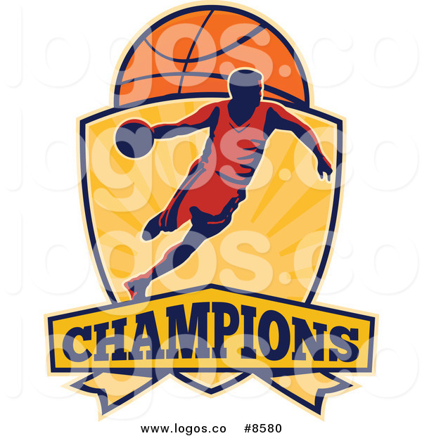 Royalty Free Clip Art Vector Logo of a Basketball Player