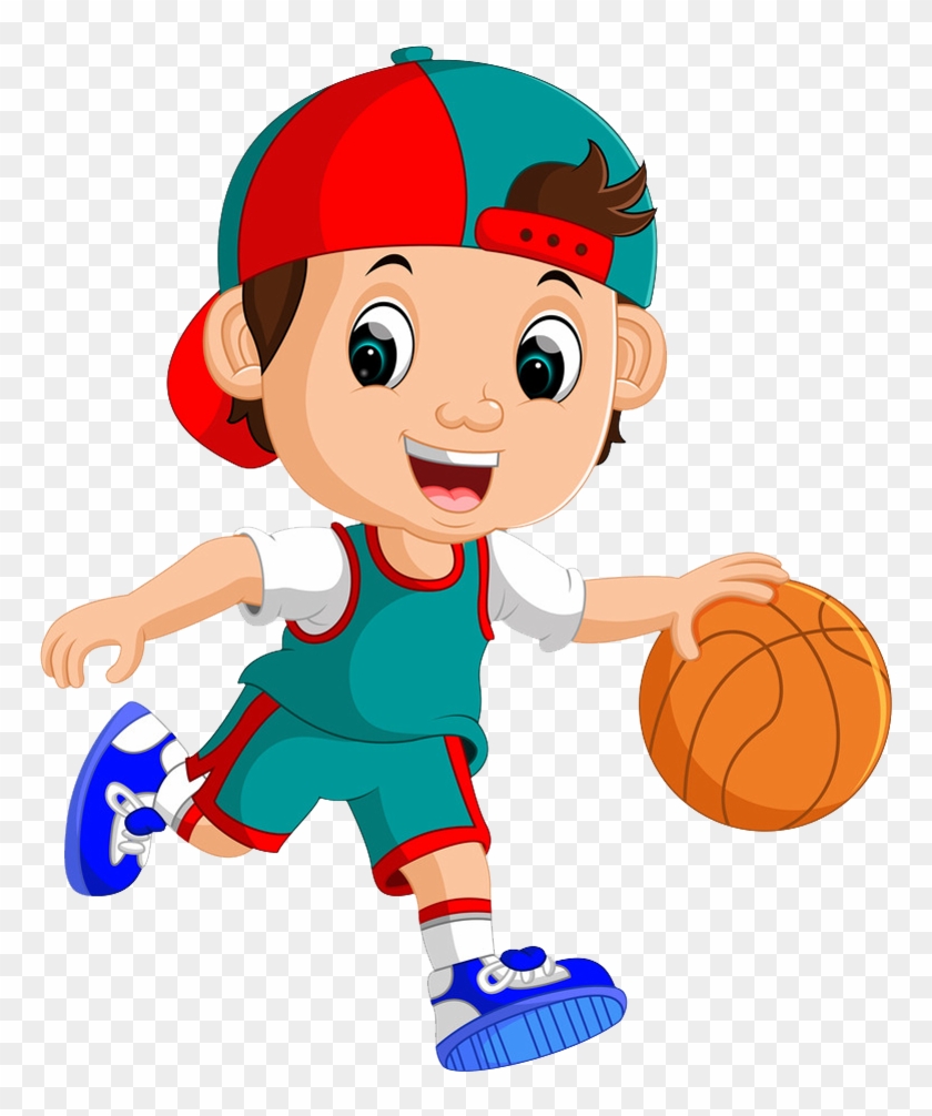 Boy playing basketball.
