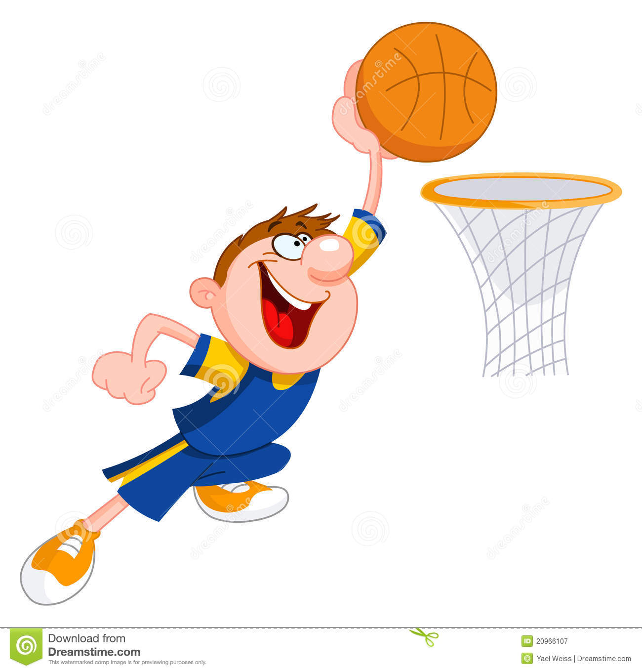 Animated basketball hoop.