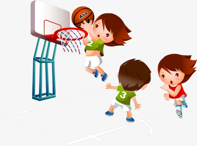 playing basketball clipart three