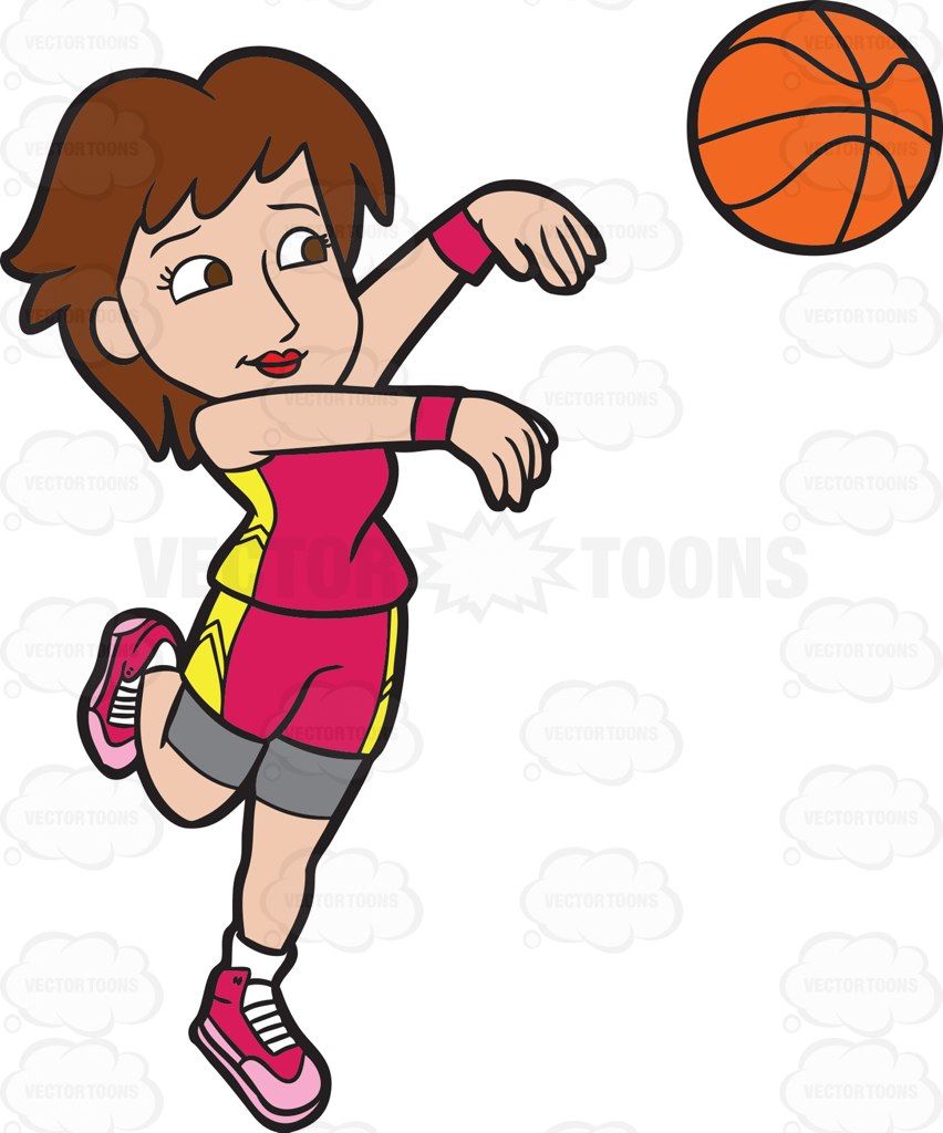 A Female Basketball Player Goes For A Three Point Play