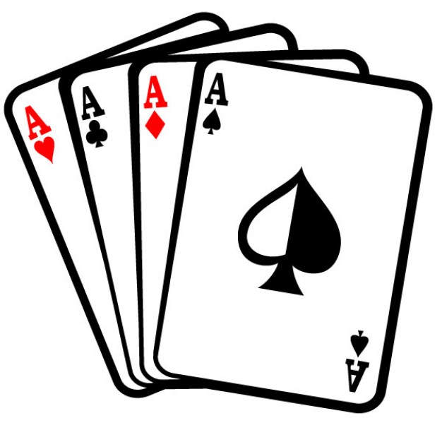 Four aces poker cards clip art Vector