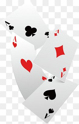 Falling poker cards.