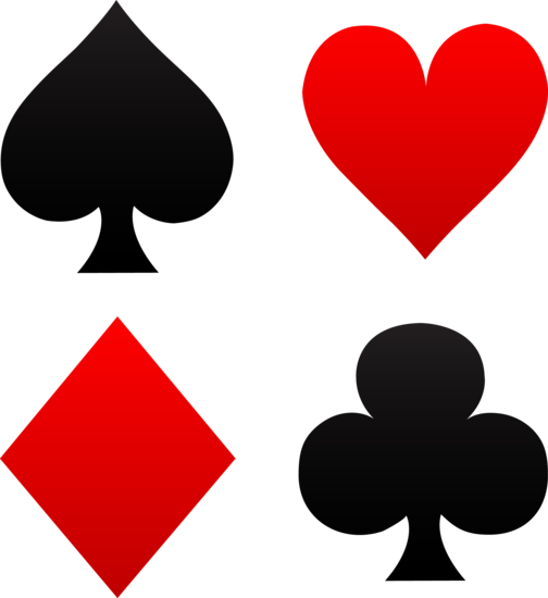 Free clip art of red and black playing card suits