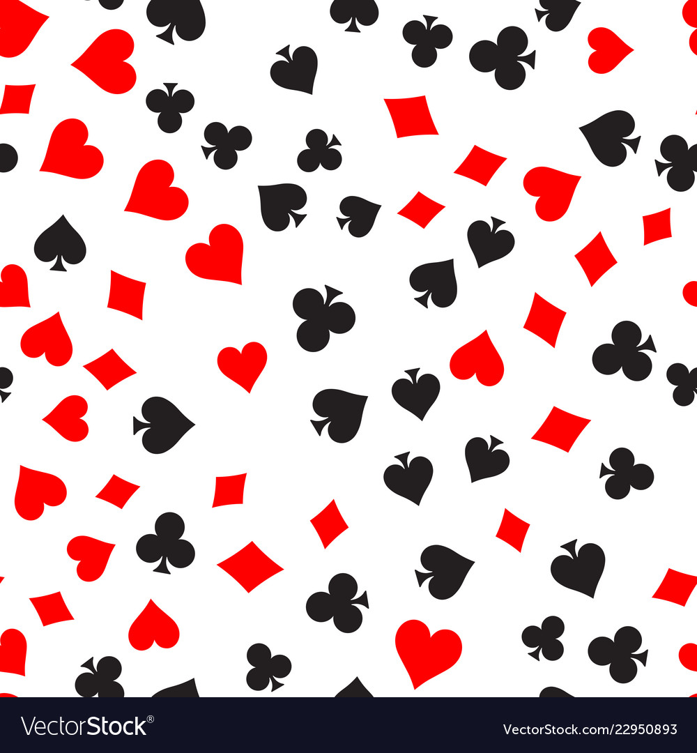 Poker card suit seamless pattern background black