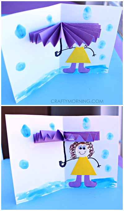 3D Umbrella Rainy Day Card for Kids to Make