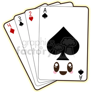 Playing Cards cartoon character vector image clipart