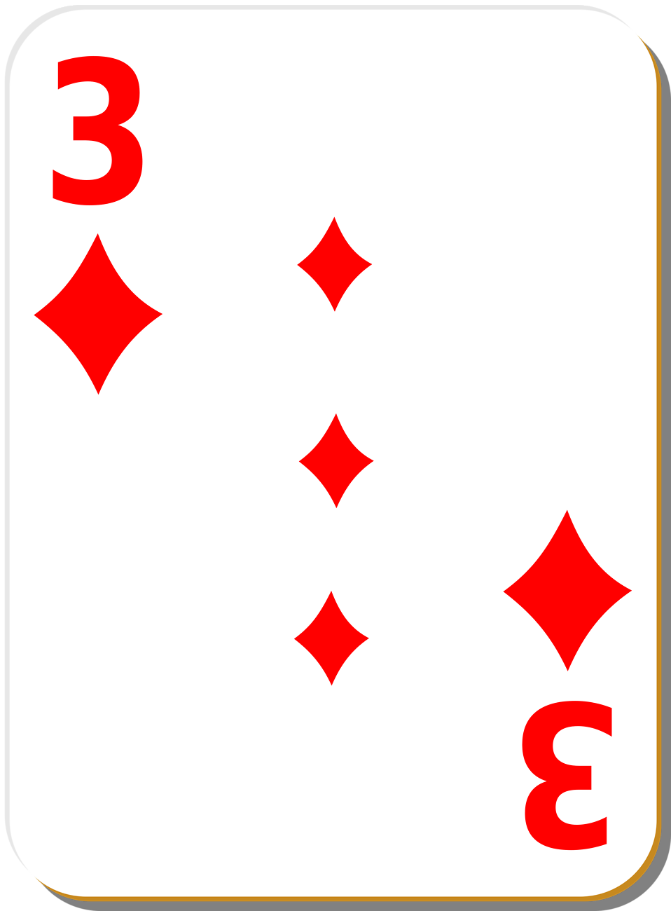 playing card clipart three