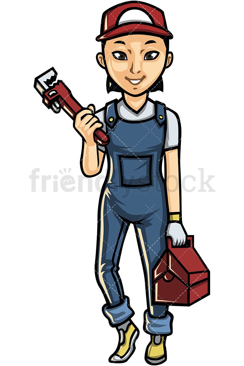 Asian female plumber.
