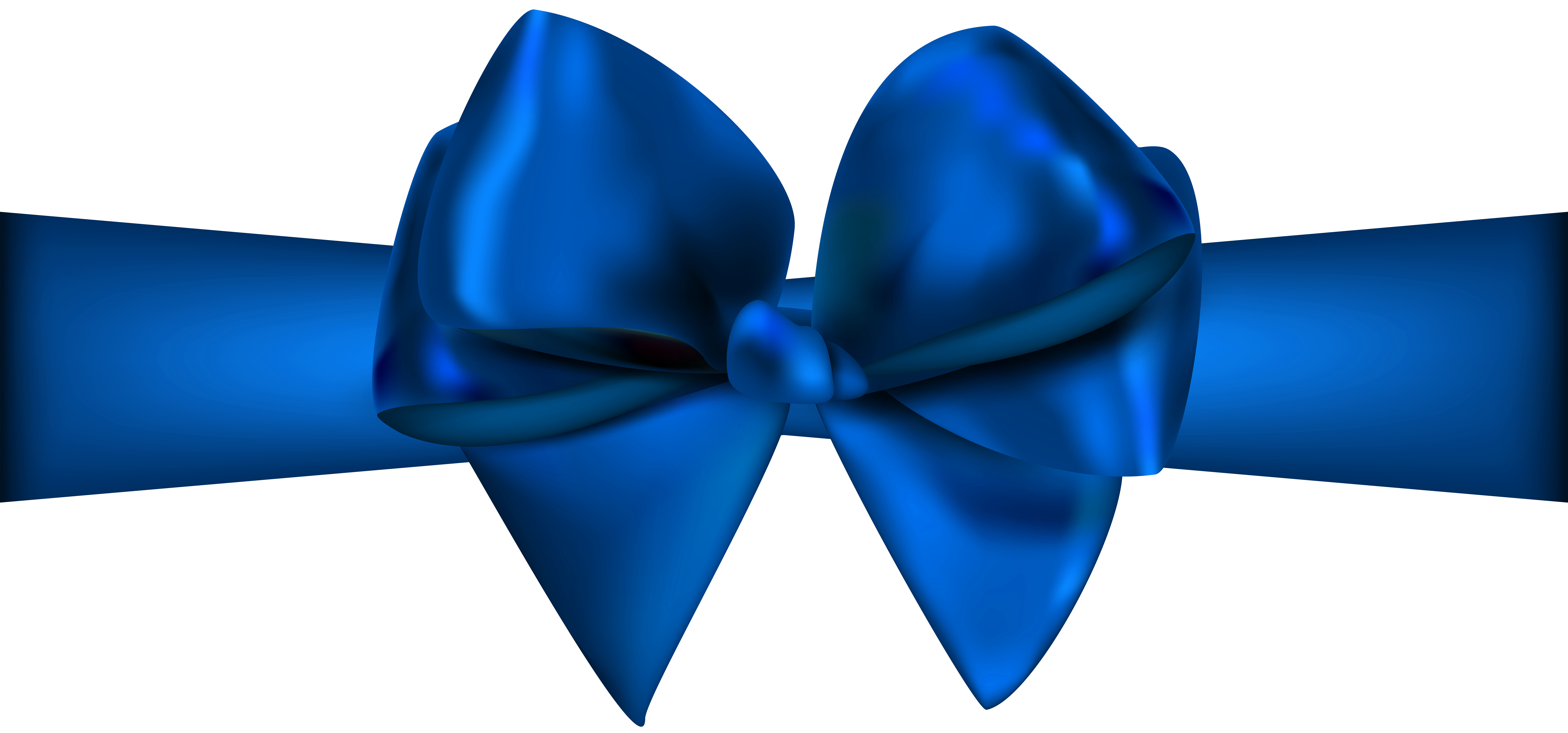 Blue Ribbon with Bow PNG Clip Art