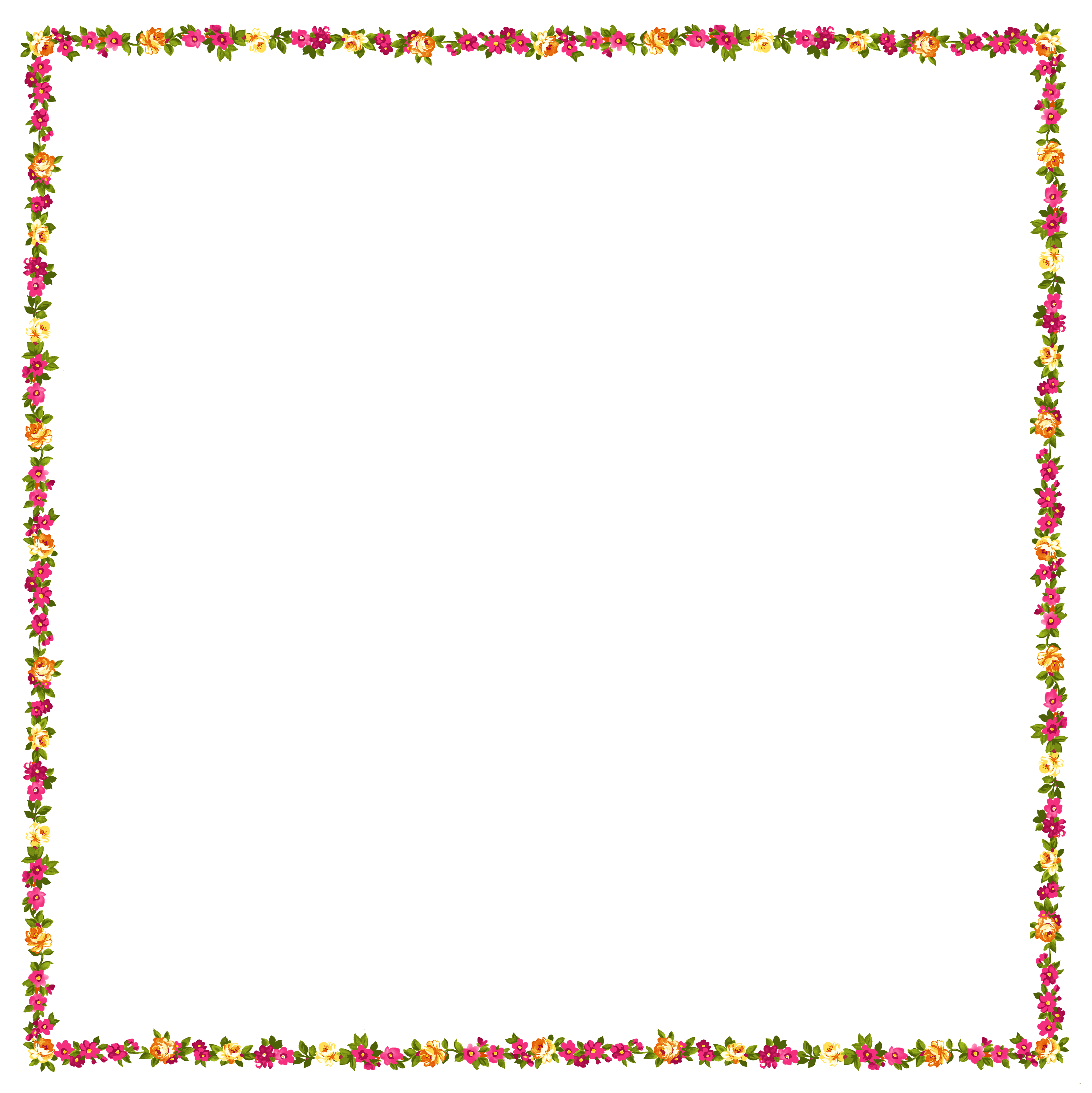 Transparent Floral Frame Decor PNG Clipart