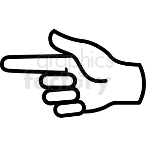 Hand pointing gesture.